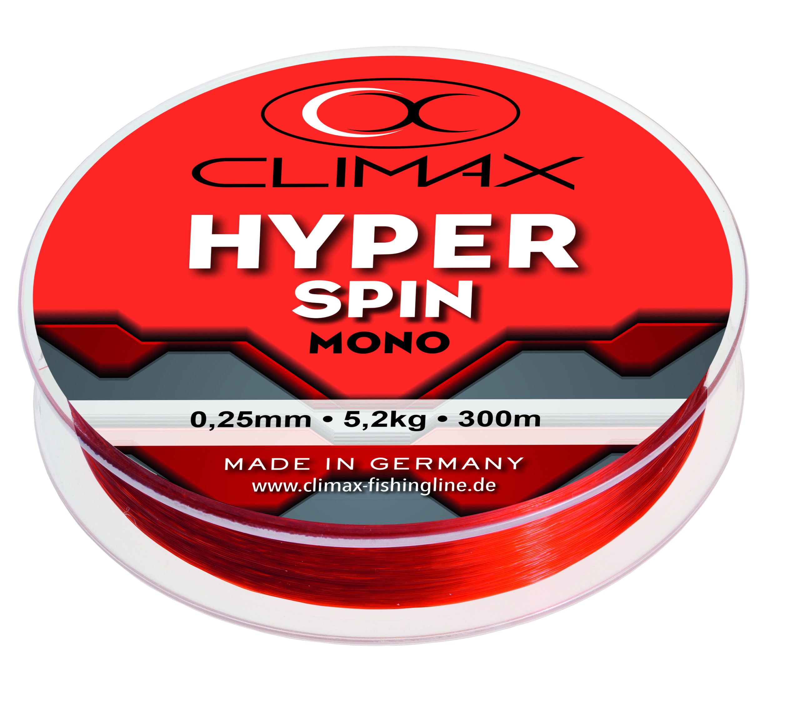 Climax HYPER Spin – żyłka monofilamentowa – czerwona 300m