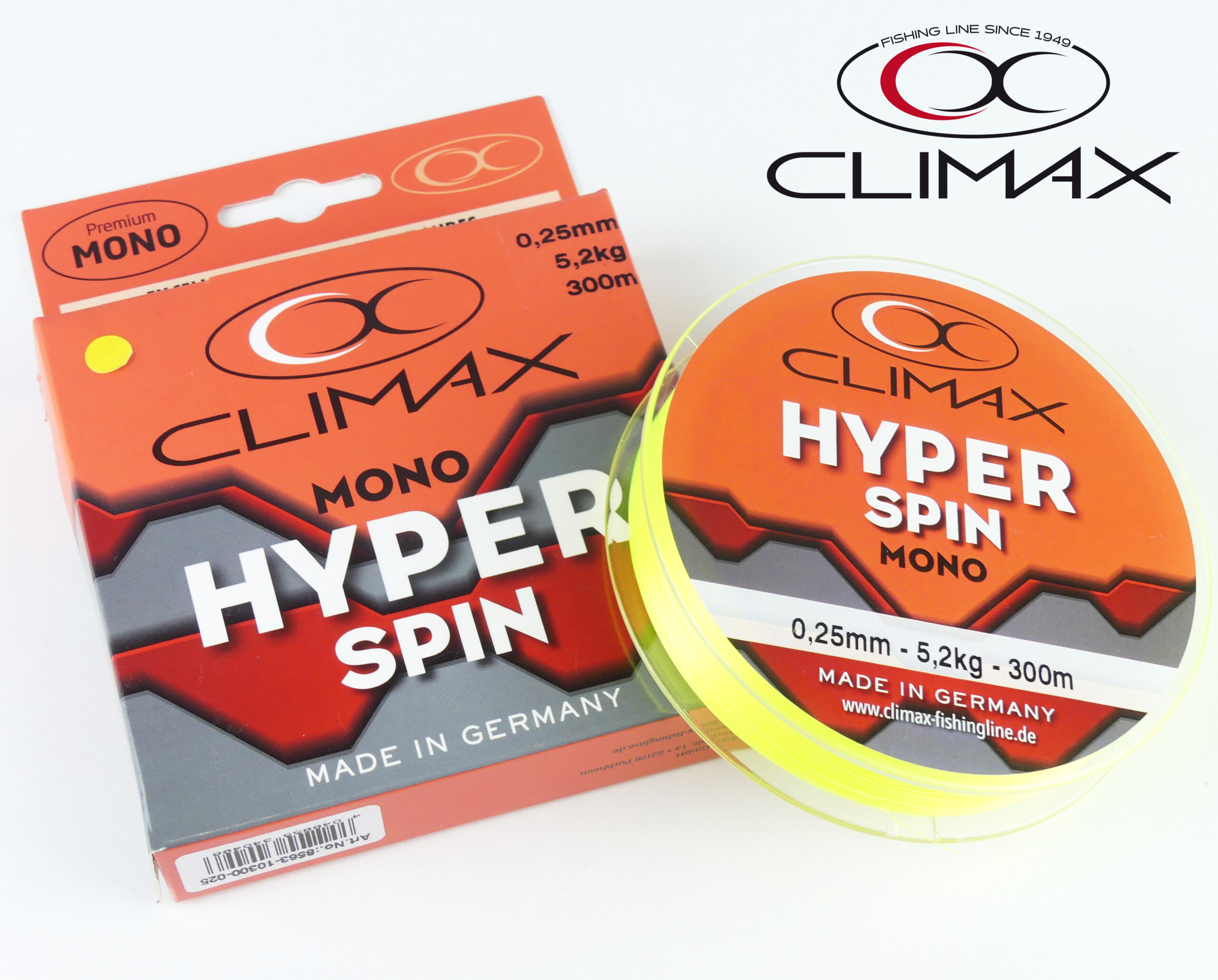 Climax Hyper Spin Fluo – żyłka monofilamentowa – żółta 3000m - obrazek 2